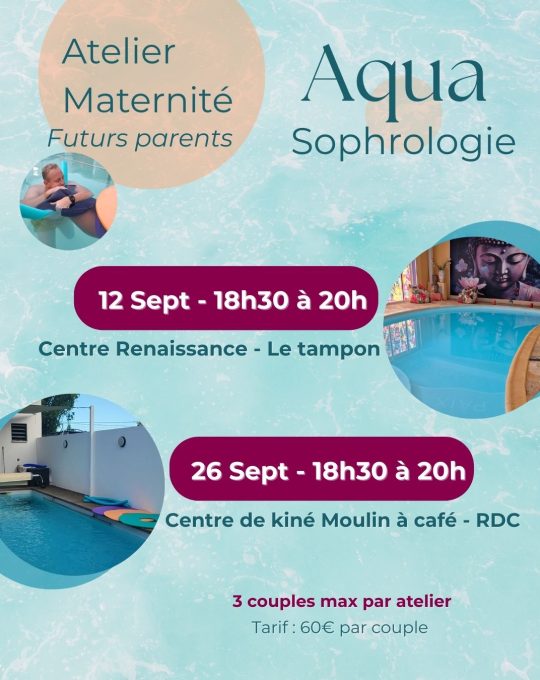 planning des ateliers de sophrologie Aquatique maternité à la Réunion